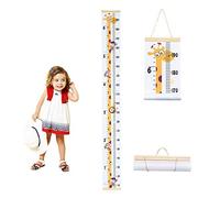 Surplex Hanging Measurement Ruler for Kids, Baby Height Growth Chart Nursery Wall Hanging Height Chart Removable Canvas Wood Ruler for Children Teenager Growth Record Room Decoration, Cartoon Giraffe