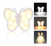 Surplex LED Dimmable Motion Sensor Light, 3 Lighting Modes, Rechargeable Butterfly Night Light with Auto/ON/Off & Removable Magnet, Stick on Lights for Kids's Rooms, Bedroom, Stair, Cabinets, Hallway