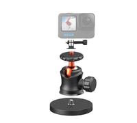 Surplex Magnetic Camera Mount with Action Camera Adapter, Magnetic Mount Base Stand with 360° Rotating Ball Head with Coating for GoPro Hero / Insta360 / DJI Action/Phone, for Car/Gym