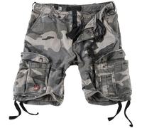 SURPLUS AIRBORNE VINTAGE CARGOS MENS COTTON ARMY COMBAT SHORTS WASHED NIGHT CAMO