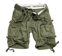 SURPLUS ARMY COMBAT DIVISION MENS CARGO SHORTS KNEE LENGTH + BELT OLIVE OD