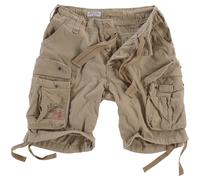 SURPLUS ARMY STYLE AIRBORNE VINTAGE CARGO MENS COTTON COMBAT SHORTS BEIGE WASHED