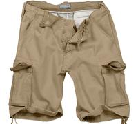 SURPLUS COMBAT VINTAGE CARGO MENS SHORTS MILITARY STYLE WASHED 100% COTTON BEIGE