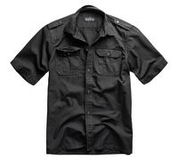 Surplus M65 Basic Shirt Short Sleeve Mens Casual Work Military Outdoor Black
