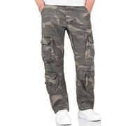 Surplus Airborne Slimmy Mens Cargo Trousers Combat Slim Fit Pants Black Camo