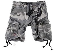 SURPLUS AIRBORNE VINTAGE CARGOS MENS COTTON ARMY COMBAT SHORTS WASHED NIGHT CAMO