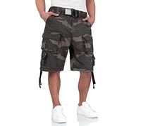 Surplus Raw Vintage Division Mens Cargo Shorts, blackcamo, 6XL