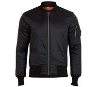 Surplus Raw Vintage Mens Basic Bomber Jacket, Black, L