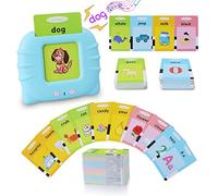 SURPN Talking Flash Cards Learning Toys for Toddlers 1-6 Year Old,British English, 384 Words, Audible Educational Toys, Preschool Resource Electronic Interactive Toy Birthday Gifts Kids-Blue, (V5)