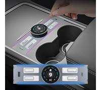 SurPonzin 2021-2023 Tesla Model 3/Y Multi-Function Adapter: Button Control, Climate Adjustment, LED Lighting, Personalized Logo, and Tesla USB hub - Fully Compatible with Your Center Console.