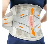 SURPOWN Back Support Belt for Lower Lumbar Pain Relief for Men and Women, Full back brace Band Strap, Sciatica Scoliosis Herniated Disc, Heavy Lifting Band for Work and Daily life, Grey M