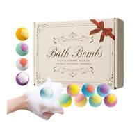 Surprise Bath Bombs Kit - 12-Piece Natural Organic Shea Butter Handmade Moisturizing Set, Sea Salt Color-Changing Balls | Basket Stuffers, Adults for Wife Girlfriend Home Bathroom Spa 17.3x12.8x4.5cm