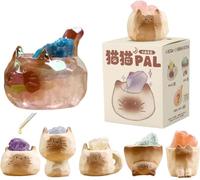 Surprise Blind Box Figures Diamond Crystal Cat Theme, Healing Crystal Stone, Mystery Bag Random Design Action Figures Figurine Collectible Home Desk Car Decoration, Christmas New Year Gift, Single Box