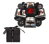 Surprise Box, Explosion Box, Quadrilateral Creative Gift Box, for DIY Album, Birthday, Anniversary, 19 DIY Tools, Black