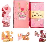 Surprise Box Gift Box, Creating the Most Surprising Gift, Creativity Folding Bouncing Red Envelope Gift Box, Folding Bounce Surprise Gift Box For Birthday Christmas (Happy Birthday #1,16 Bounces)