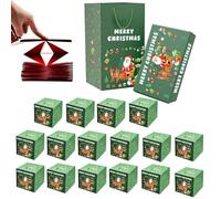 Surprise Box Gift Box for Money, Merry Christmas Folding Bouncing Gift Boxes, Folding Bouncing Pop-Up Explosion Gift Box with Gift Bag, for Christmas Birthday Anniversary Valentine's Day (Green*16)