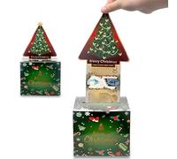 Surprise Christmas Money Gift Boxes, Novelty Funny Money Roll Gift Box with 50 Pull Out Cards, Money Gift Box for Kids Adult Christmas Party