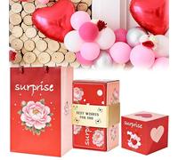 Surprise Envelope Gift, Luxury Money Bounce Box, Heart-Shaped Romantic Keepsake, Folding Bounce Surprise Exploding Boxes DIY Surprise Prank Empty Box, Creating the Most Surprising Gift (10 Boxes, A)