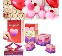 Surprise Envelope Gift, Luxury Money Bounce Box, Heart-Shaped Romantic Keepsake, Folding Bounce Surprise Exploding Boxes DIY Surprise Prank Empty Box, Creating the Most Surprising Gift (12 Boxes, B)