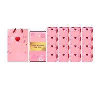 Surprise Exploding Gift Box, Valentine's Day DIY Heart-Shaped Gift with Pop-Up Cards & Envelopes, Romantic Creative Gift for Anniversary Birthday Christmas, Pink Red Love Theme Gift Set (E)