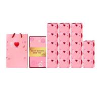 Surprise Exploding Gift Box, Valentine's Day DIY Heart-Shaped Gift with Pop-Up Cards & Envelopes, Romantic Creative Gift for Anniversary Birthday Christmas, Pink Red Love Theme Gift Set (F)