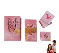 Surprise Explosion Gift Box,Folding Pop up Money Gift Box, DIY Valentine's Day Boxes for Gifts Birthday Anniversary Wife Wedding Valentine's Day Mother Friends