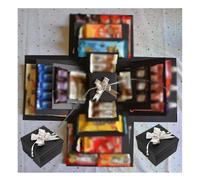 Surprise Explosion Gift Box Kit, Multi Layered DIY Creative Memory Photo Box, Gift Wrap Boxes with Hidden Compartments, Handmade Scrapbook for Anniversary Birthday, Unique Present(Black*2)