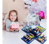 Surprise Explosion Gift Box Kit, Multi Layered DIY Creative Memory Photo Box, Gift Wrap Boxes with Hidden Compartments, Handmade Scrapbook for Anniversary Birthday, Unique Present(Black*1)