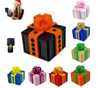 Surprise Explosion Gift Box Middle Finger, 3D Printed Pop-Up Annoying Gift Box Christmas Ornament, Present Boxs with Screws for Birthdays Home Christmas Decor Surprise (Black box + orange bow)