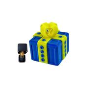 Surprise Explosion Gift Box Middle Finger, 3D Printed Pop-Up Annoying Gift Box Christmas Ornament, Present Boxs with Screws for Birthdays Home Christmas Decor Surprise (Blue box + yellow bow)