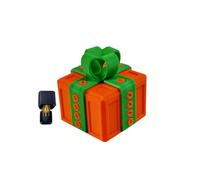 Surprise Explosion Gift Box Middle Finger, 3D Printed Pop-Up Annoying Gift Box Christmas Ornament, Present Boxs with Screws for Birthdays Home Christmas Decor Surprise (Pumpkin + Green Bow)