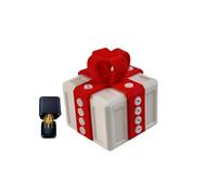 Surprise Explosion Gift Box Middle Finger, 3D Printed Pop-Up Annoying Gift Box Christmas Ornament, Present Boxs with Screws for Birthdays Home Christmas Decor Surprise (White box + red bow)