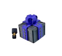 Surprise Explosion Gift Box Middle Finger, 3D Printed Pop-Up Annoying Gift Box Christmas Ornament, Present Boxs with Screws for Birthdays Home Christmas Decor Surprise (Grey box + purple bow)