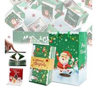 Surprise Gift Box Explosion,Folding Bouncing Red Envelope Gift with Pop-Up Cash Boxes,Creative Explosion Money Box with Confetti for Christmas Birthday Valentine 2026 New (Green-C,10 Boxes)