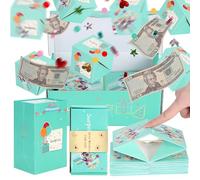 Surprise Gift Box Explosion, Folding Pop Up Money Gift Box with Confetti, 10PCS Best Wish for You Cash Explosion Box, Surprise Explosion Box for Birthday Christmas Party