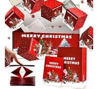 Surprise Gift Box Explosion for Money, Christmas Folding Bouncing Envelope Gift Box, Cash Explosion Pop-Up Surprise Money Boxes for Xmas Birthday Valentine Gift (6 Bounces Green Christmas-A)