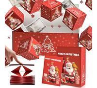 Surprise Gift Box Explosion for Money, Christmas Folding Bouncing Envelope Gift Box, Cash Explosion Pop-Up Surprise Money Boxes for Xmas Birthday Valentine Gift (10 Bounces Red Christmas-A)