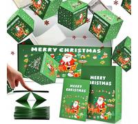 Surprise Gift Box Explosion for Money, Christmas Folding Bouncing Envelope Gift Box, Cash Explosion Pop-Up Surprise Money Boxes for Xmas Birthday Valentine Gift (12 Bounces Green Christmas-B)