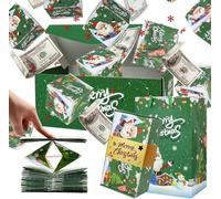 Surprise Gift Box Explosion for Money, DIY Unique Folding Bouncing Cash Pop Up Gift Boxes for Birthday, Christmas, Anniversary, Valentine's Day (Green B - 10 sheets)