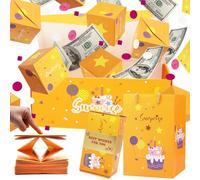 Surprise Gift Box Explosion for Money - Explosion Gift Box with Bouncing Confetti, Funny and Creative Ways for Christmas, Birthdays & Anniversaries (Happy Birthday)