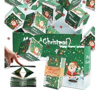 Surprise Gift Box Explosion for Money, Folding Bouncing Pop-Up Explosion Gift Box, Mystery Christmas Surprise Box, Funny Christmas Birthday Gifts for Women Men (Green, 12 Bounces Boxes)