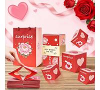 Surprise Gift Box Explosion for Money, Merry Christmas Folding Bouncing Gift Boxes, Pop-Up Money Gift Boxes Explosion, for Birthday Christmas Anniversary Valentine Proposal (Heart-B 20 Bounces Boxes)