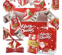 Surprise Gift Box Explosion for Money, Pop-Up Money Gift Boxes, Merry Christmas Folding Bouncing Gift Boxes, Pop Up Cash from Money Case for Wife Girlfriend Mother Friends (Red, 20 Boxes)