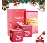Surprise Gift Box Explosion for Money, Pop-Up Surprise Box Gift Box-Creating The Most Surprising Gifts, Exploding Money Gift Boxs for Christmas Birthday Anniversary Valentine Proposal (Pink-12pcs)