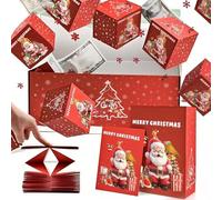 Surprise Gift Box Explosion for Money,Red Christmas Surprise Folding Bouncing Pop-Up Explosion Gift Box,Christmas Surprise Box,Gifts Boxes for Birthday Anniversary Valentine Proposal (6 Bounces*5)