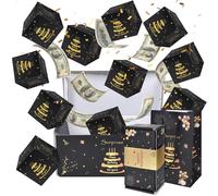 Surprise Gift Box Explosion for Money, Unique Folding Bouncing Red Envelope Gift Box, Cash Explosion Luxury Gift Box for Birthday Anniversary Valentine Proposal (10 Bounces) (Black)