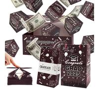Surprise Gift Box Explosion for Money, Unique Folding Bouncing Red Envelope Gift Box, Cash Explosion Luxury for Birthday Anniversary Valentine Proposal (15 Bounces) (Graduation-Maroon)