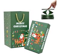 Surprise Gift Box Explosion, Merry Christmas Folding Bouncing Envelope, Surprise Box Gift -creating The Most Surprising, Christmas Boxes Explosion for Money And Birthday (Green 6pcs)