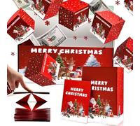 Surprise Gift Box Explosion, Merry Christmas Folding Bouncing Envelope, Surprise Box Gift -creating The Most Surprising, Christmas Boxes Explosion for Money And Birthday (Red 6pcs)