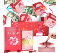 Surprise Gift Box, Folding Pop-Up Explosion Gift Boxs, Money Gift Box for Cash for Birthdays, Mother's Day, Valentine's Day and Thanksgiving Day